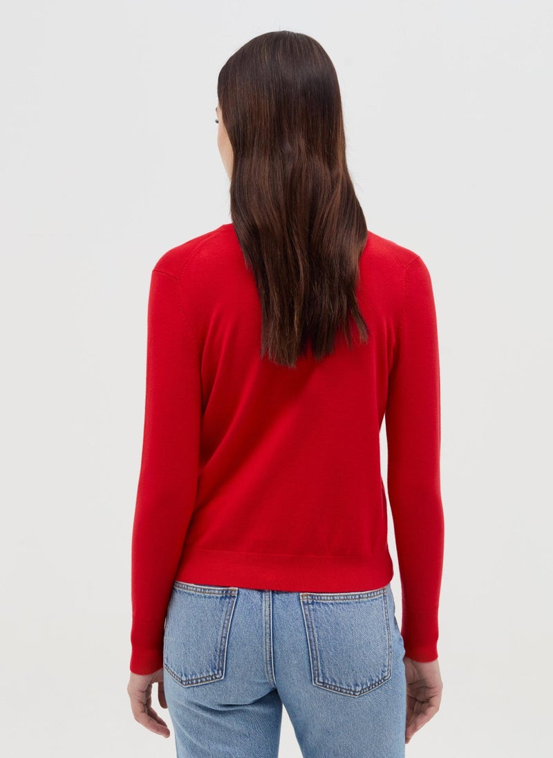 Cardigan With Round Neckline