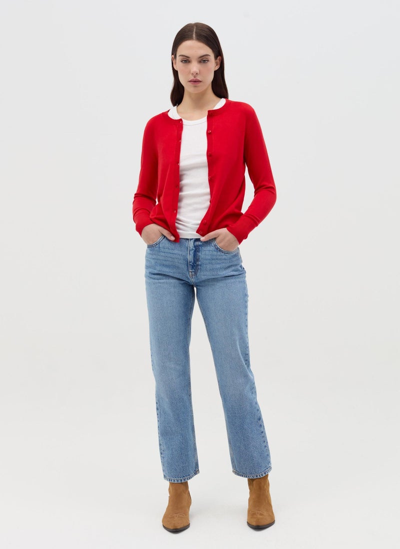Cardigan With Round Neckline