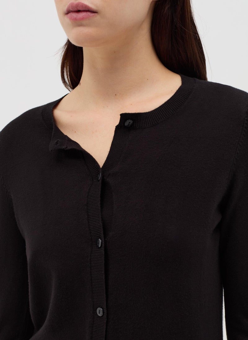 Cardigan With Round Neckline
