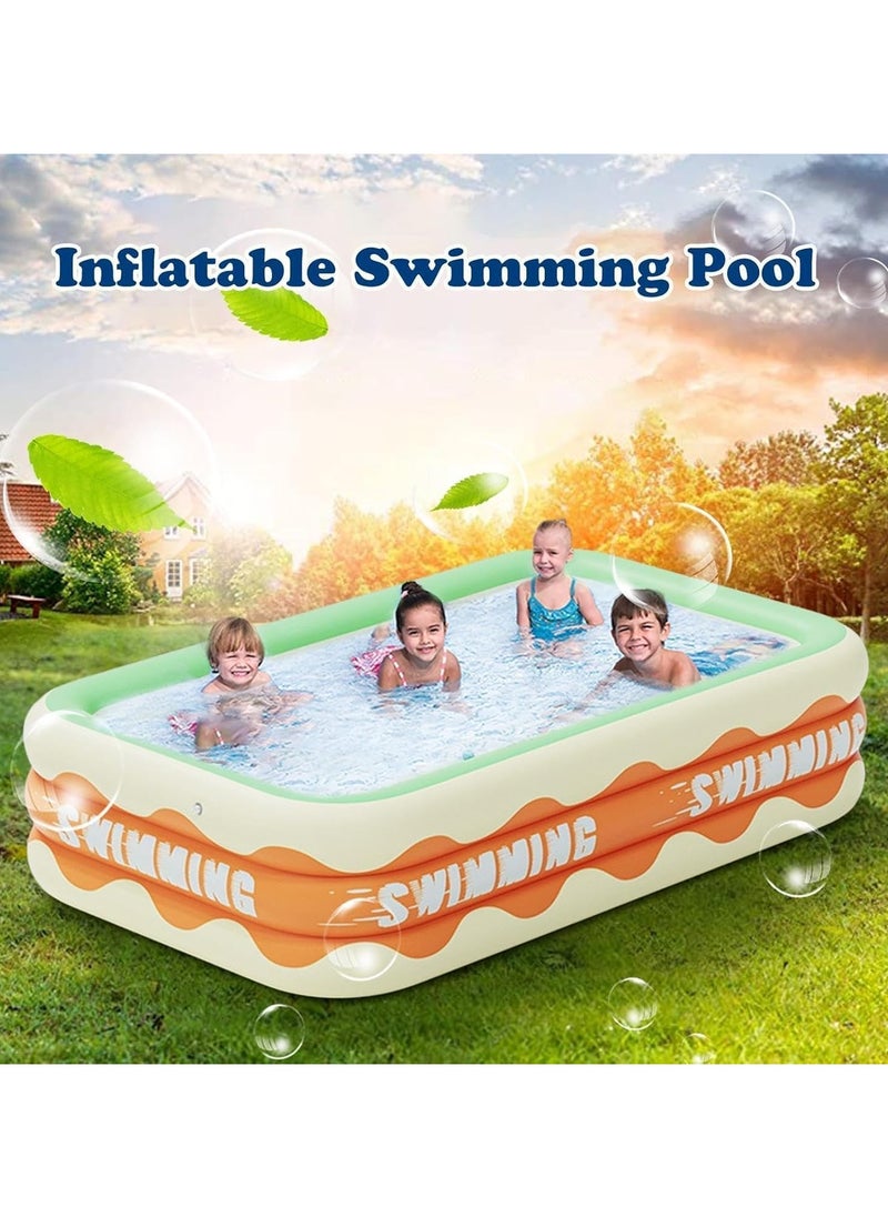 Swimming Pool Inflatable Swimming Pools for Kids Toddlers Adults 3 thickened layers garden pool Full-Sized Family Blow Up Pool Inflatable for Backyard Garden Outdoor (300*56*175CM)
