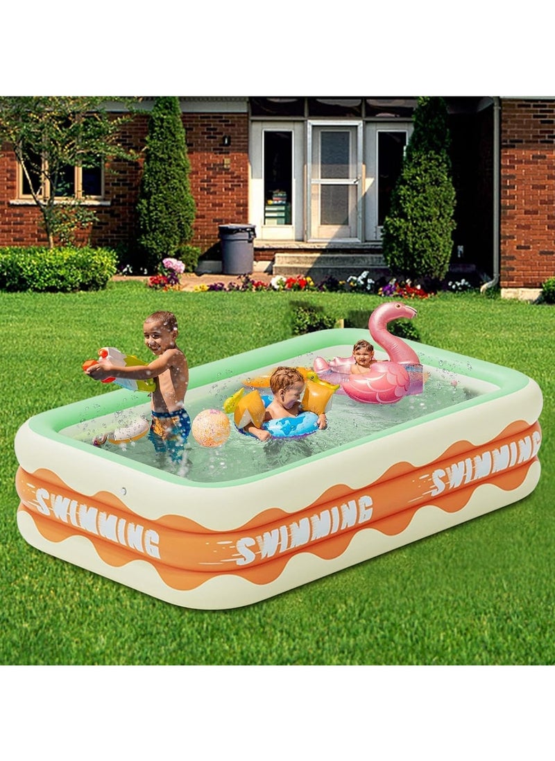Swimming Pool Inflatable Swimming Pools for Kids Toddlers Adults 3 thickened layers garden pool Full-Sized Family Blow Up Pool Inflatable for Backyard Garden Outdoor (300*56*175CM)