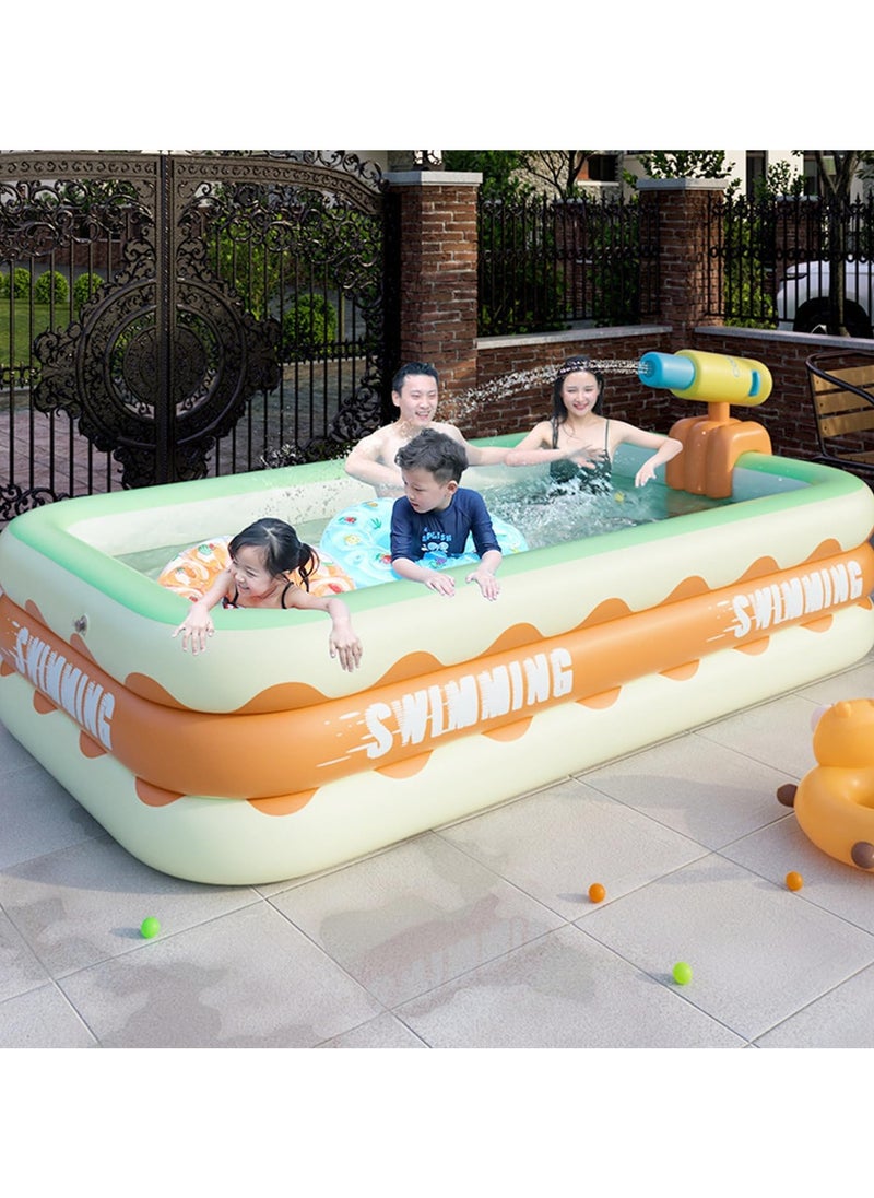 Swimming Pool Inflatable Swimming Pools for Kids Toddlers Adults 3 thickened layers garden pool Full-Sized Family Blow Up Pool Inflatable for Backyard Garden Outdoor (300*56*175CM)