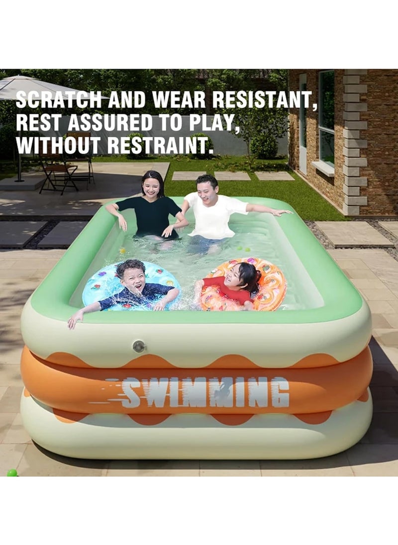 Swimming Pool Inflatable Swimming Pools for Kids Toddlers Adults 3 thickened layers garden pool Full-Sized Family Blow Up Pool Inflatable for Backyard Garden Outdoor (300*56*175CM)