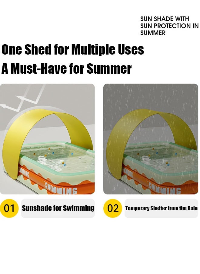 Pool Sunshade Automatic Quick Opening Sunshade Protection Children's Inflatable Swimming Pool Home Outdoor Large Pool Foldable Sunshade (Suitable for Swimming pools: 2.6m, 3m, 3.88m)