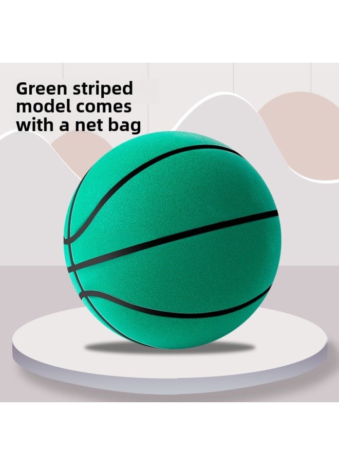 Support Temu Generation Silent Basketball Indoor Sports Training Pat Children Ball Silent Basketball Can Be Compressed By Foreign Trade-Color:-green-Diameter:No. 3 Silent Ball  Comes With A Net Bag