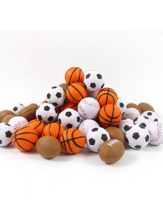 Polyurethane PU Foam Glossy Ball 4.0 5.0 6.3 7 9cm Glossy Ball Rugby Baseball Football Basketball-Color:7cm Hole Bouncy Ball (80g)
