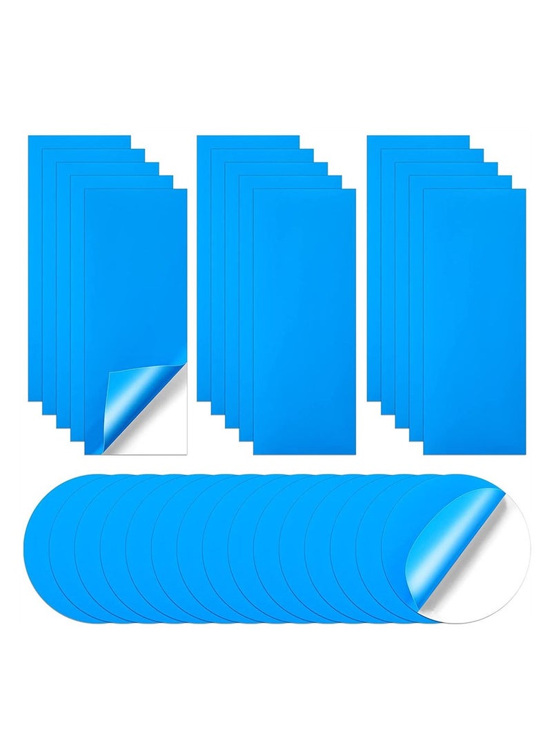 Pool Repair Patch 30 Pieces Self-Adhesive PVC Vinyl Boat Kit Plastic Inflatable Blue
