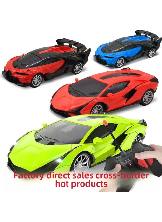 Children's Toy Car Four-way Remote Control Electric Racing 1:24 Lights Wireless Control Boys And Girls Toys Cross-border-Color:Mail Order Box  Four Channels + Led Headlights-Proportion:Dual Battery Configuration