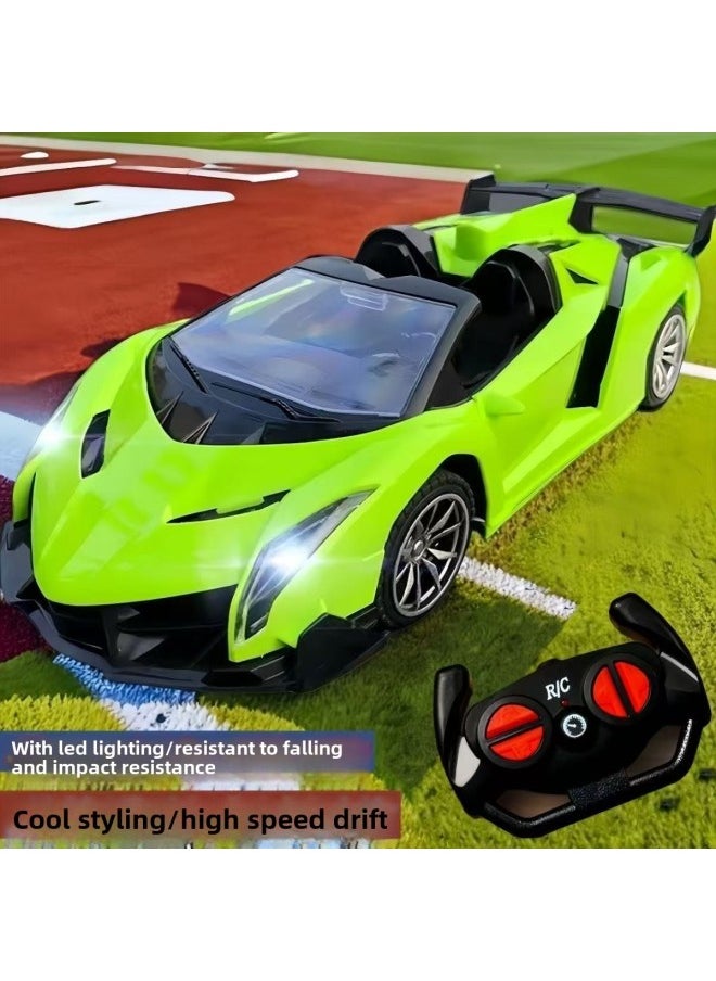 Children's Toy Car Four-way Remote Control Electric Racing 1:24 Lights Wireless Control Boys And Girls Toys Cross-border-Color:Mail Order Box  Four Channels + Led Headlights-Proportion:Standard Configuration