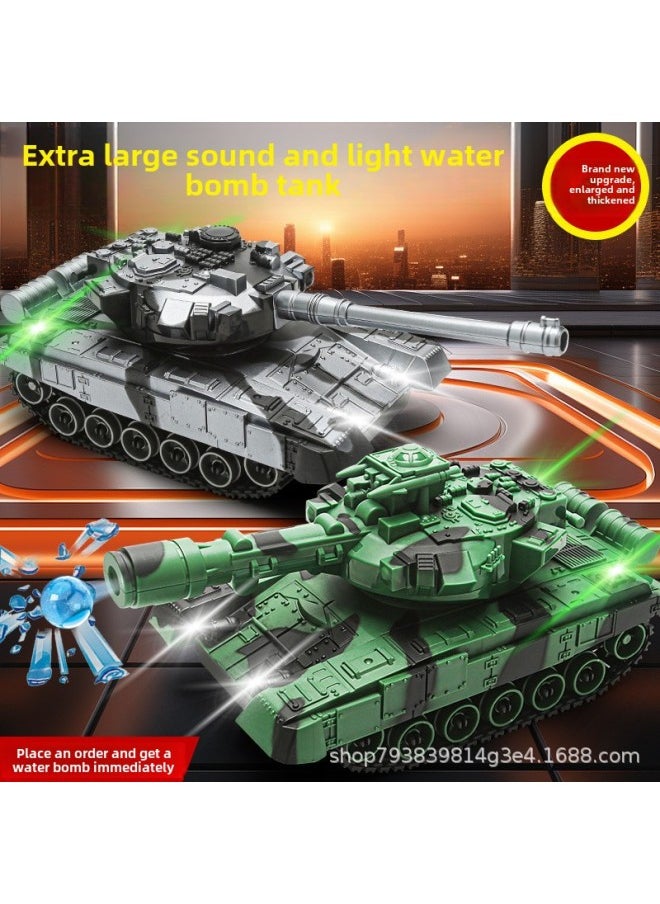 Remote Control Tank Toy 2.4G Cannon Launching Metal Crawler Charging Electric Simulation Battle Off-road Vehicle Model-Color:[camouflage Silver] 6-channel Remote Control Tank-Specifications:Color Box Packaging + 3 Batteries + Charging Cable