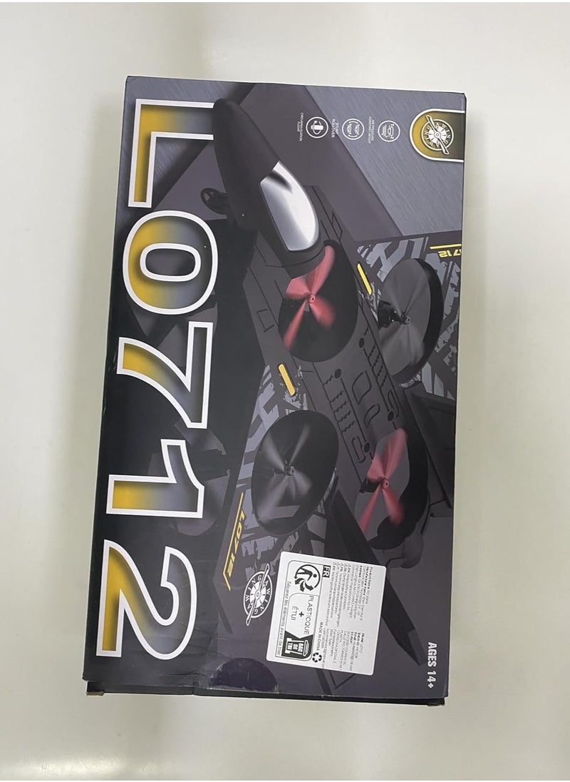2.4GHz Remote Control RC Plane – Ready-to-Fly Quadcopter Fighter Aircraft with LED Lights, 360° Stunts, Auto Hovering, One-Key Takeoff/Landing, Headless Mode & 6-Axis Gyro for Beginners, Kids & Adults (USB Rechargeable, Durable EPP Foam)
