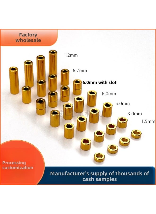 Tamiya Four-wheel Drive Accessories Aluminum Alloy Casing 1.5/3/5/6/6.7/12mm Gold Aluminum Tube 95442-Color:Gold 3.0mm (one)