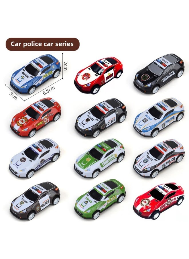 Children's Toys 60 Back Iron Metal Car Can Be Equipped With Parking Lot View Car Model-Color:Car Police Car Tin Car (price For 1 Car Price)
