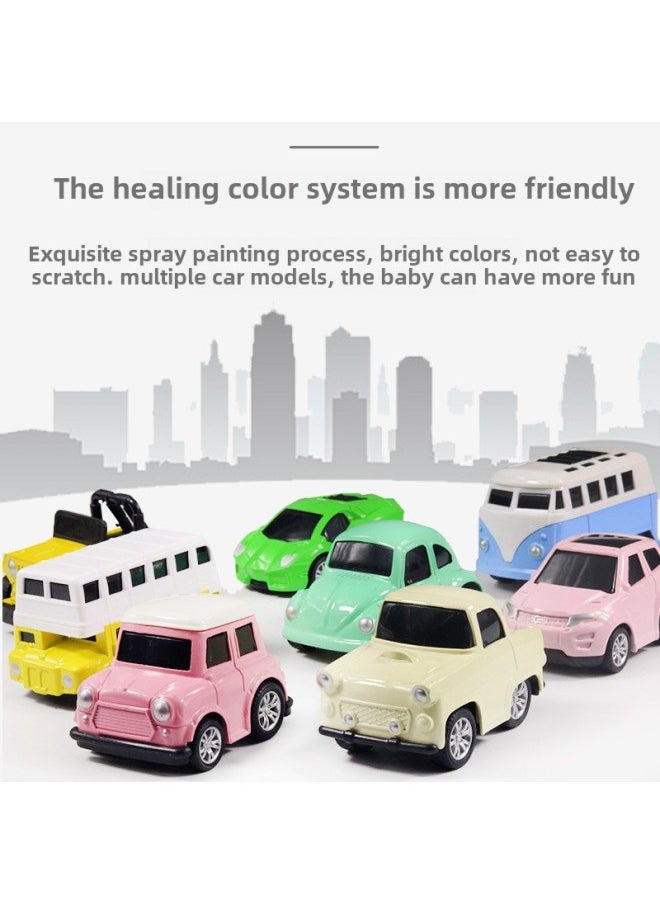 Q Version Cartoon Mini Alloy Car Back To Force Car Bag Children's Toys Gift Cake Ornaments Wholesale-Color:The Q Version Sports Car [link Price Is One, Random Hair]]