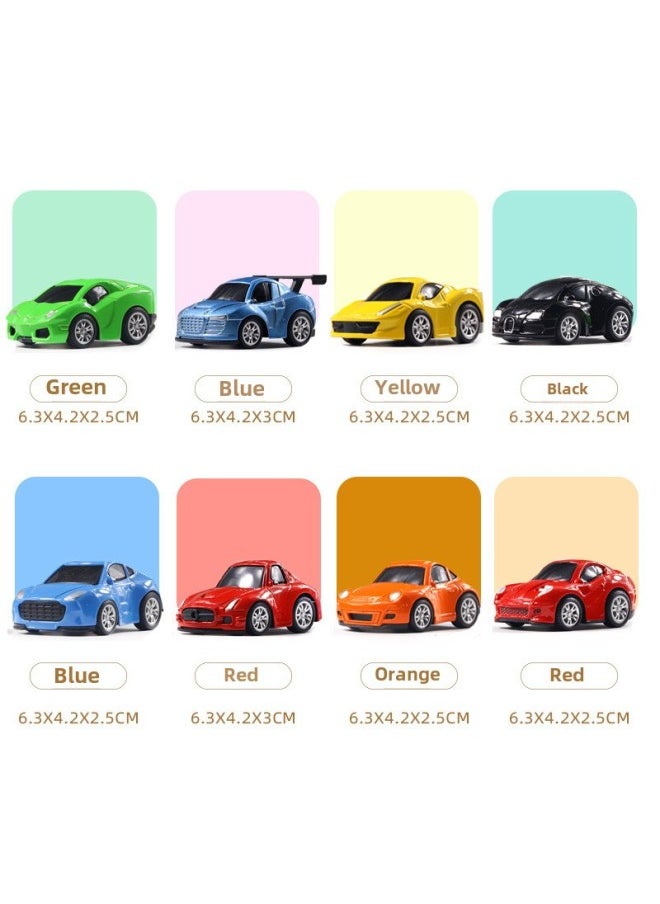 Q Version Cartoon Mini Alloy Car Back To Force Car Bag Children's Toys Gift Cake Ornaments Wholesale-Color:The Q Version Sports Car [link Price Is One, Random Hair]]