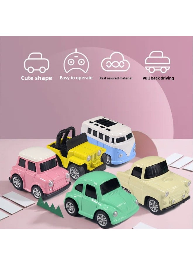 Q Version Cartoon Mini Alloy Car Back To Force Car Bag Children's Toys Gift Cake Ornaments Wholesale-Color:The Q Version Sports Car [link Price Is One, Random Hair]]