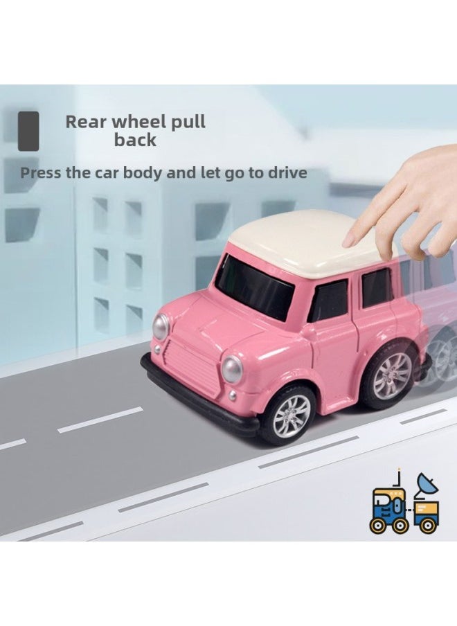 Q Version Cartoon Mini Alloy Car Back To Force Car Bag Children's Toys Gift Cake Ornaments Wholesale-Color:The Q Version Sports Car [link Price Is One, Random Hair]]