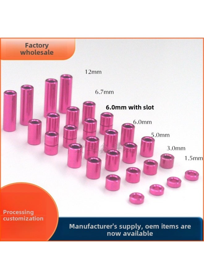 Tamiya Four-wheel Drive Accessories Aluminum Alloy Casing 1.5/3/5/6/6.7/12mm Red Aluminum Tube 15473-Color:Piece Red 1.5mm (one)