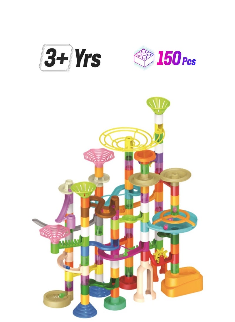 150Pcs Marble Games Toys，Building Blocks Toys，Urban building rail toys， Kids Educational DIY Staircase Building Blocks Set , STEM Educational Toy ，Boys and Girls Age 3 to 6