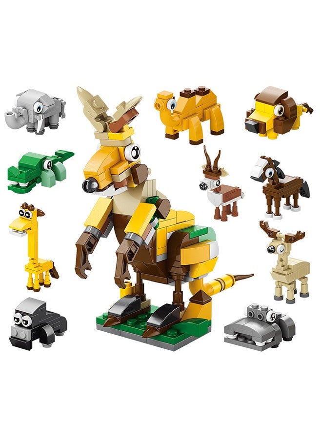 10 In 1 Mini Building Blocks Sets,Brick Sets Toys,Birthday Gift,DIY Block Building Suitable for Aged 6 and Up,Can Be Combined,Animals Building Block Set