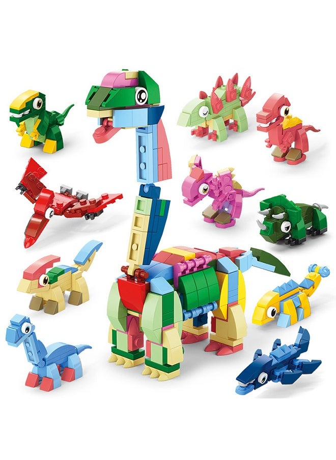 10 In 1 Mini Building Blocks Sets,Brick Sets Toys,Birthday Gift,DIY Block Building Suitable for Aged 6 and Up,Can Be Combined,Dinosaur Building Block Set