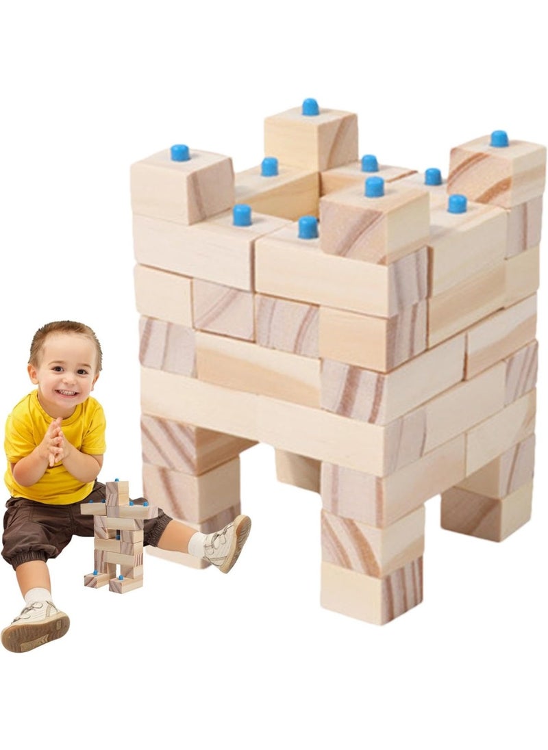 Wood Stacking Toy – Montessori Wooden Building Blocks for Toddlers and Kids