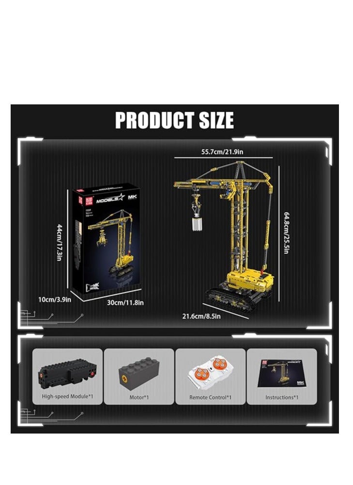 17059 Technology Tower Crane Fixture Building Blocks Kit,APP Remote Control Crane Toys, Educational Heavy Crane Model Blocks Set with Motor, Toy Gifts for Boys & Girls
