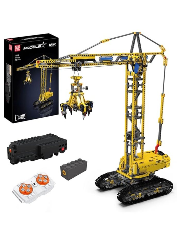 17059 Technology Tower Crane Fixture Building Blocks Kit,APP Remote Control Crane Toys, Educational Heavy Crane Model Blocks Set with Motor, Toy Gifts for Boys & Girls
