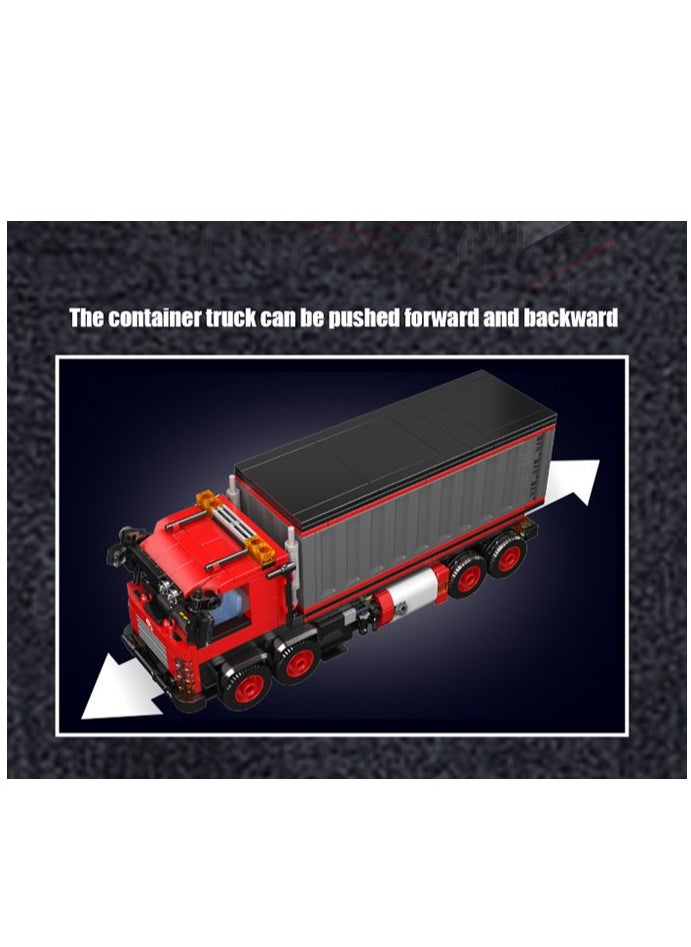 24069 Container Truck Building Block Set，Toy Trucks，With Detailed Interior, Build and Display Blocks Kits