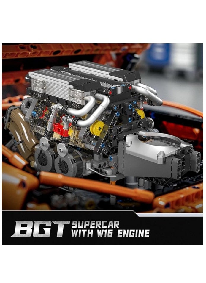 10131 W16 Engine Building Blocks Sets, V8 Engine Model kit That Run, Build Your Own STEM Model Engine, 16-Cylinder Car Engine Building Engineering Toys