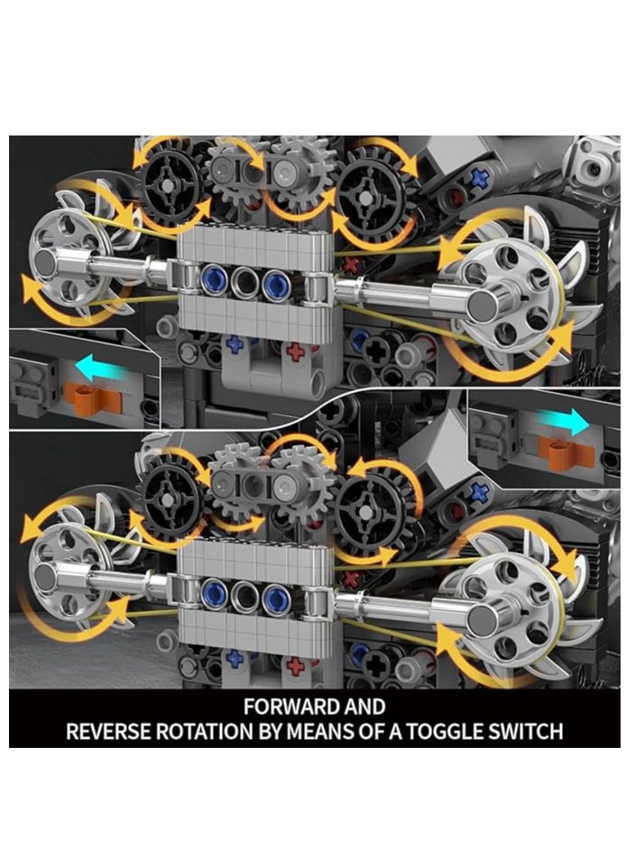 10207 V12 Engine Building Blocks Kit with Working Motor - Realistic Engine Model Kit for Adults & Car Enthusiasts, DIY STEM Mechanic Engineering Construction for Kids