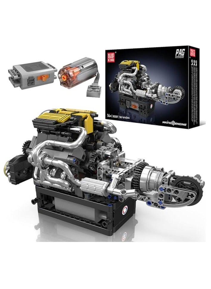 10207 V12 Engine Building Blocks Kit with Working Motor - Realistic Engine Model Kit for Adults & Car Enthusiasts, DIY STEM Mechanic Engineering Construction for Kids