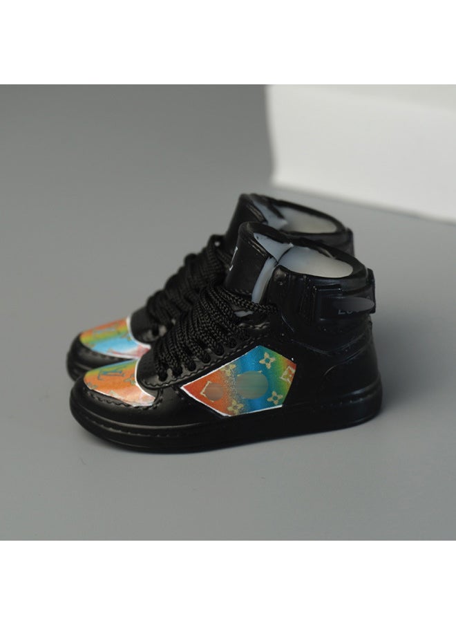 Labubu Labubu Doll Clothes 17cm Shoes Model 5cm Vinyl Toy Hand-made AJ Blind Box DIY High Luxury Series-Color:V. Home Black Colorful