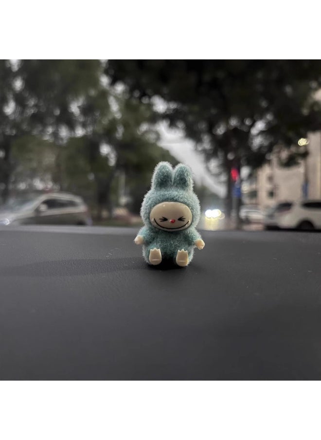 Three-dimensional Labubu Doll Flocking Sitting Posture YW Change Baby Diy Tide Play Blind Box Pendant Hand-made Accessories-Color:Light Purple-sitting Position 4cm