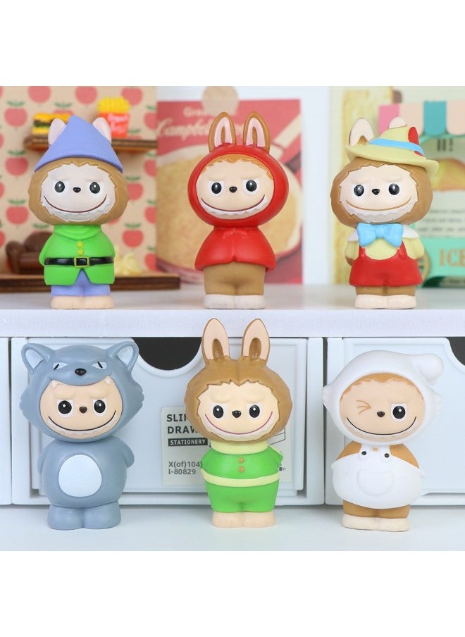 Labubu Labubu Doll Hand-made Blind Box Cartoon Internet Red Gashapon Doll Desktop Collection Ornaments Wholesale-Color:Coke Labbu 4-piece Set (blind Box)