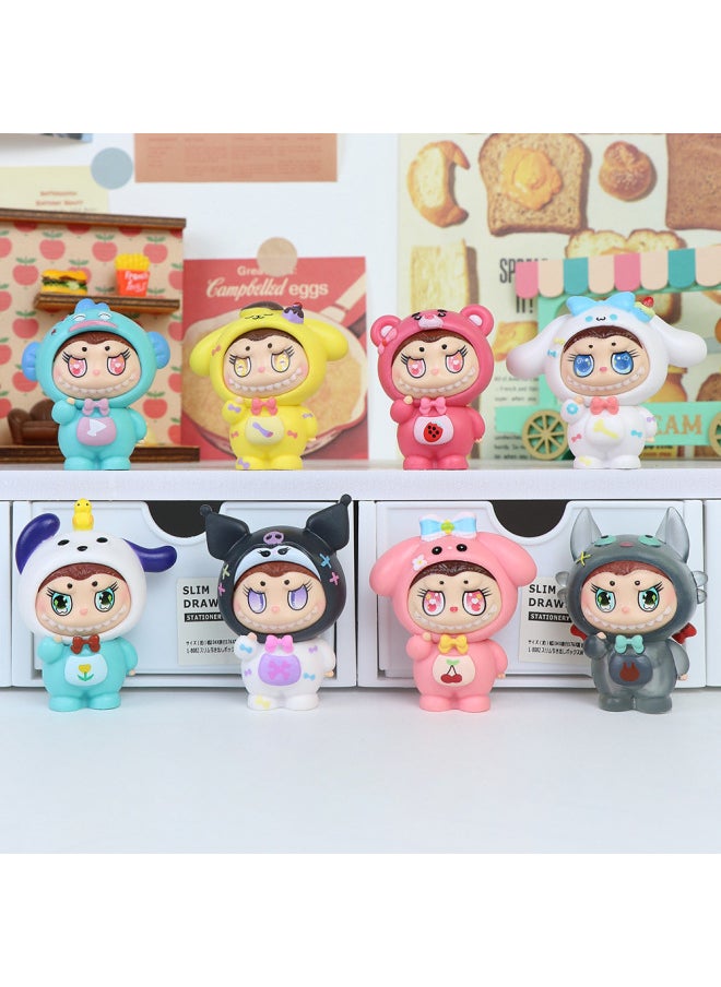 Labubu Labubu Doll Hand-made Blind Box Cartoon Internet Red Gashapon Doll Desktop Collection Ornaments Wholesale-Color:Coke Labbu 4-piece Set (blind Box)