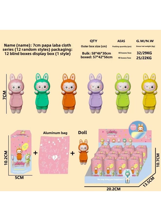 Labubu Labubu Blind Box Trendy Play Hand-made Super Cute Series Doll Desktop Ornaments Birthday Gift-Color:The First Generation Of Labu Papa 12-piece Box Set