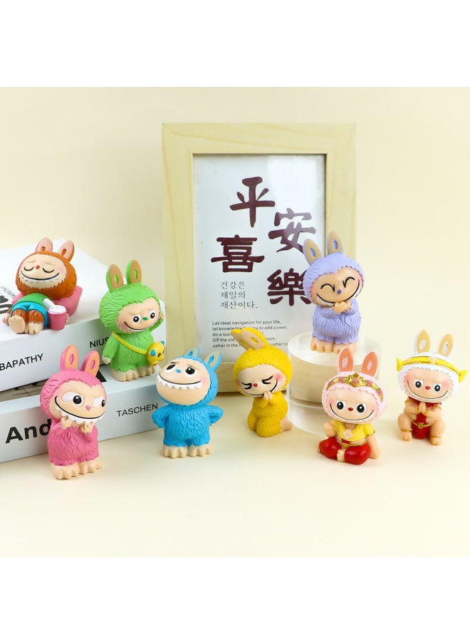 Labubu Hand-made Blind Box Net Red Cute Doll Labubu Doll Machine Tide Play Hand-made Ornaments Wholesale-Color:8 Types Of Labu Cloth (packed In Bags)