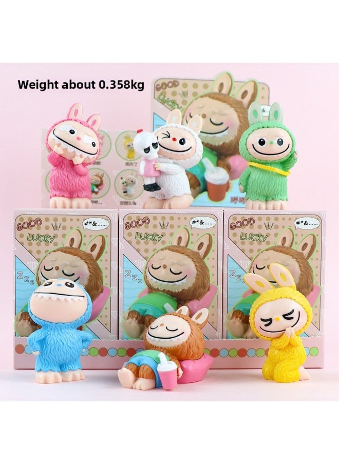 Labubu Labubu Blind Box Trendy Play Hand-made Super Cute Series Doll Desktop Ornaments Birthday Gift-Color:Brab Cloth 9-piece Bag Set