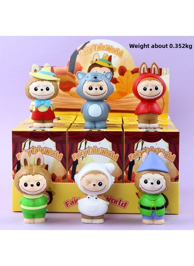 Labubu Labubu Blind Box Trendy Play Hand-made Super Cute Series Doll Desktop Ornaments Birthday Gift-Color:Drink Labubu 4-piece Box Set