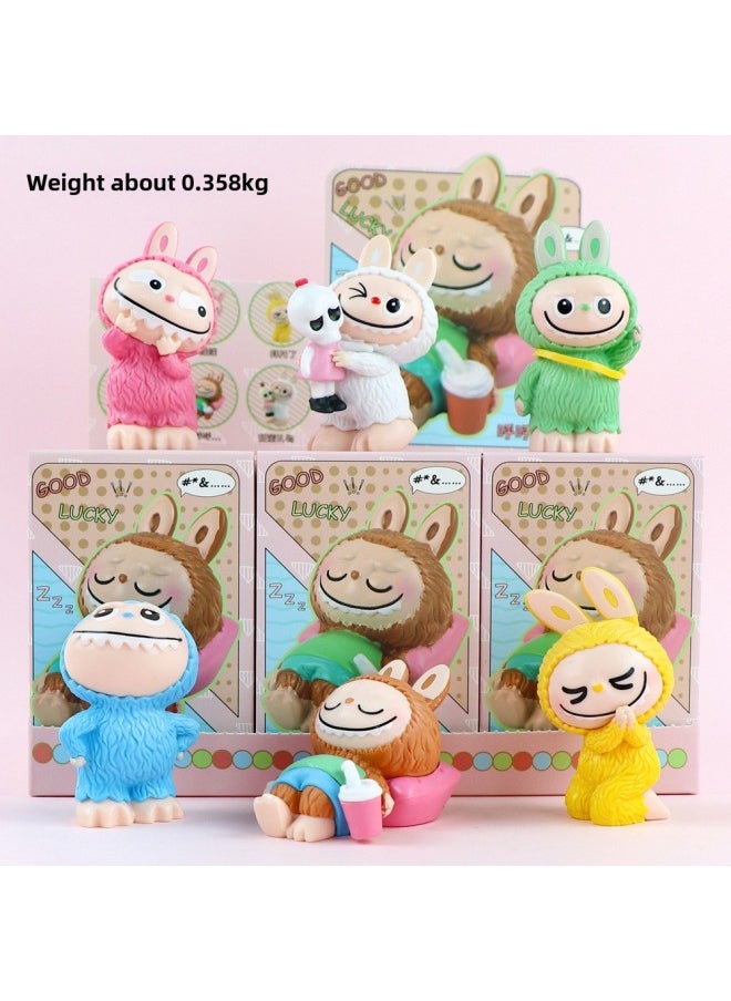 Labubu Labubu Blind Box Trendy Play Hand-made Super Cute Series Doll Desktop Ornaments Birthday Gift-Color:Coke Labubu 4-piece Bag Set