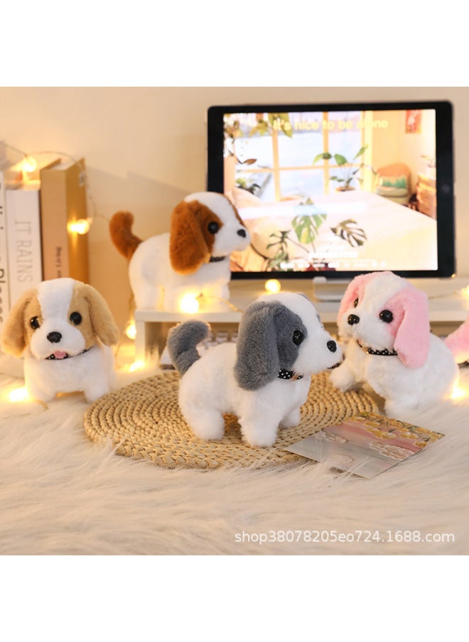 Electronic Pet Electric Dog Will Run Will Call Stall Toys Home Ornaments Animal Dolls Cross-border-Color:Black And Brown Golden Retriever-necklace-Specifications:Opp Bag