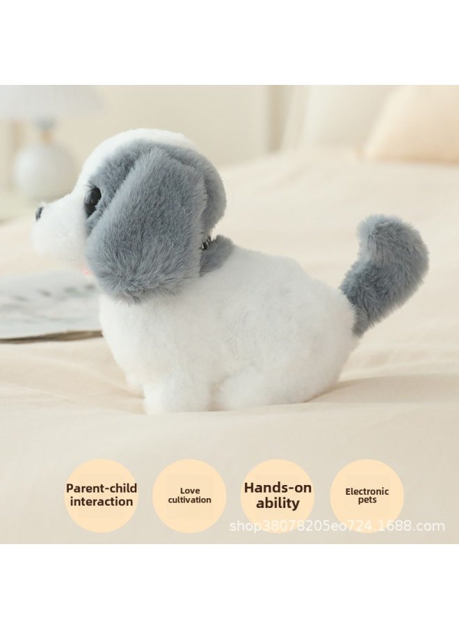 Plush Electric Dog Cute Toy Can Run Will Nod Will Shake Tail Decompression Toy Ins Cute Dog Toy-Color:Small Pink Dog-Specifications:Opp Bag Packaging