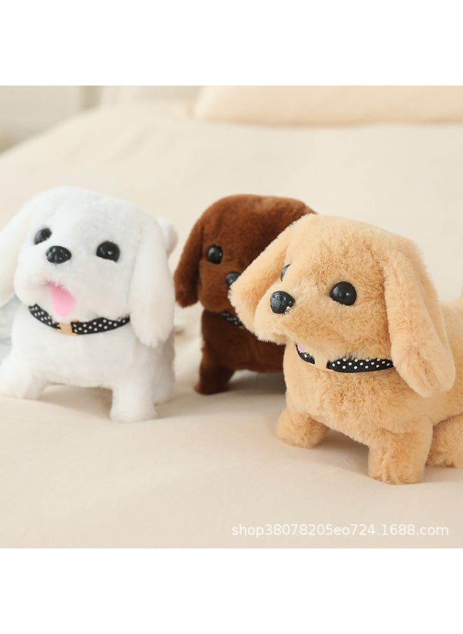 Plush Electric Dog Cute Toy Can Run Will Nod Will Shake Tail Decompression Toy Ins Cute Dog Toy-Color:Small Pink Dog-Specifications:Opp Bag Packaging