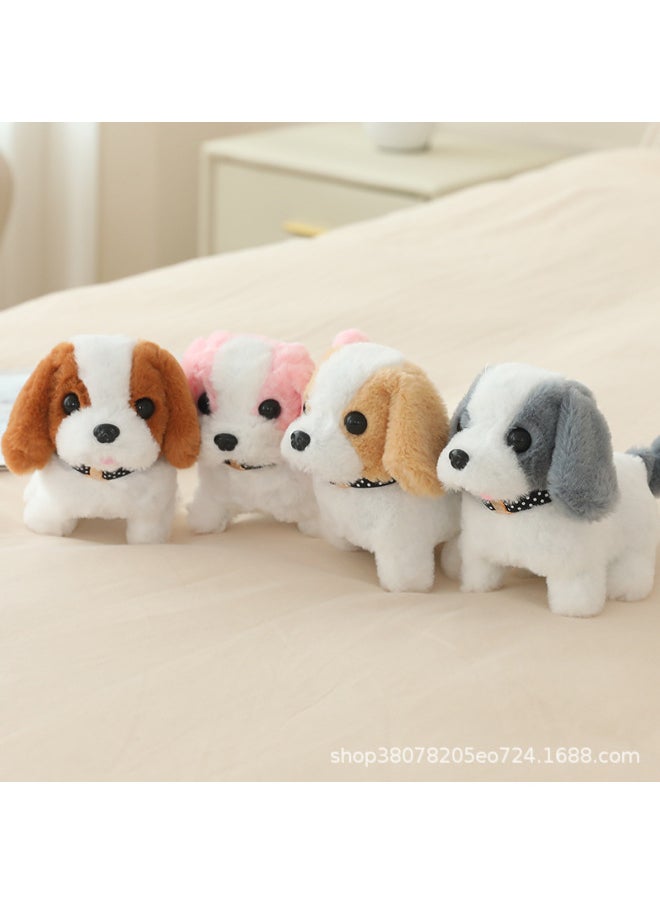 Plush Electric Dog Cute Toy Can Run Will Nod Will Shake Tail Decompression Toy Ins Cute Dog Toy-Color:Small Pink Dog-Specifications:Opp Bag Packaging