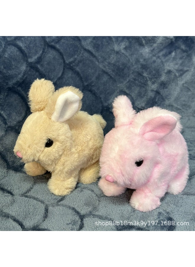 Children's Electric Plush Toy Pet Bunny Can Scream And Run Little White Rabbit Girl Gift Year Of The Rabbit Toy Wholesale-Color:Short-haired White Rabbit