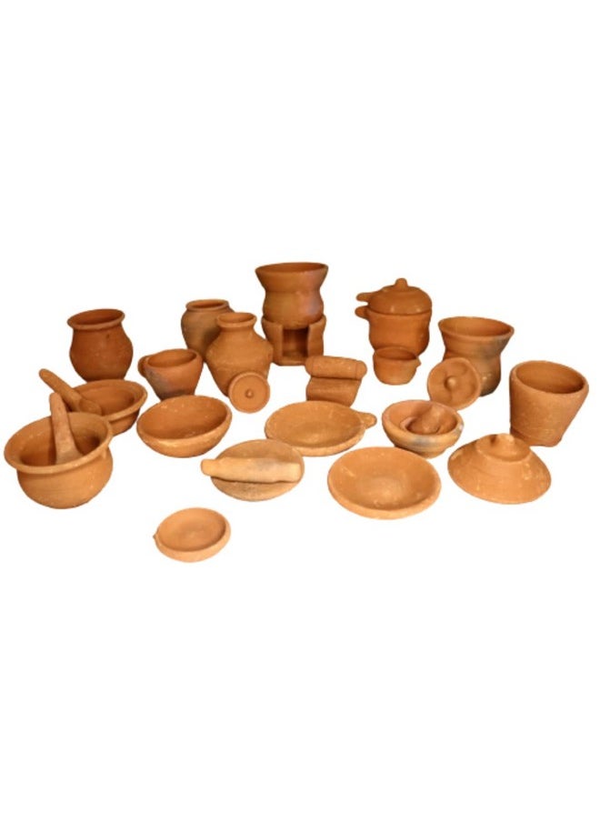 Miniature Kitchen Set of 26 Pieces/Terracotta Cooking Play Set | Choppu Saman Set | Clay Kitchen Set/Home Decoration