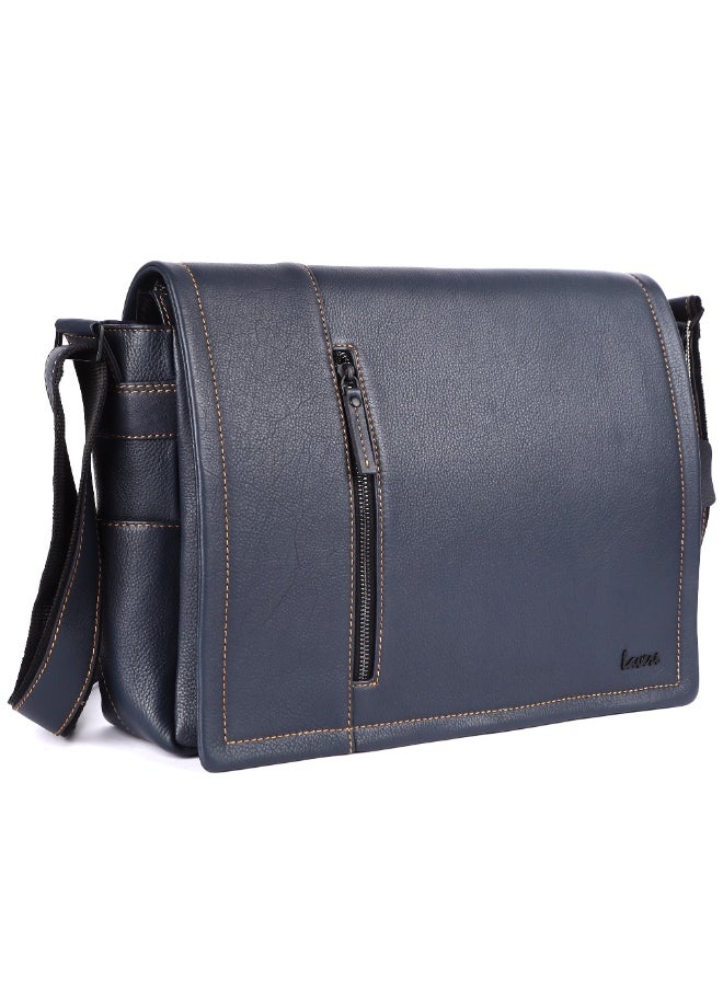 LAVERI Laptop Bag for Men - Leather Messenger Bag for Office - Fits up to 15 Inch Laptop - Shoulder Bag with Multiple Compartments - Executive Leather Bag for Work/Travel/Casual  - 2491