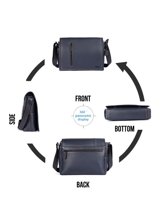 LAVERI Laptop Bag for Men - Leather Messenger Bag for Office - Fits up to 15 Inch Laptop - Shoulder Bag with Multiple Compartments - Executive Leather Bag for Work/Travel/Casual  - 2491