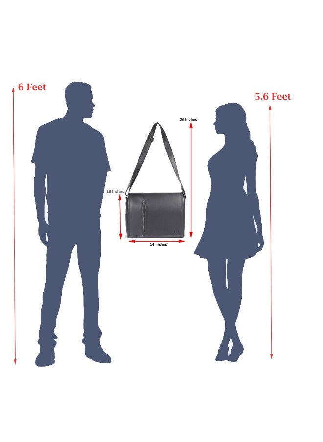 LAVERI Laptop Bag for Men - Leather Messenger Bag for Office - Fits up to 15 Inch Laptop - Shoulder Bag with Multiple Compartments - Executive Leather Bag for Work/Travel/Casual  - 2491